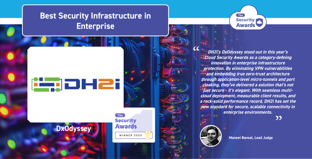 DxOdyssey Software-Defined Perimeter won a cybersecurity infrastructure award.
