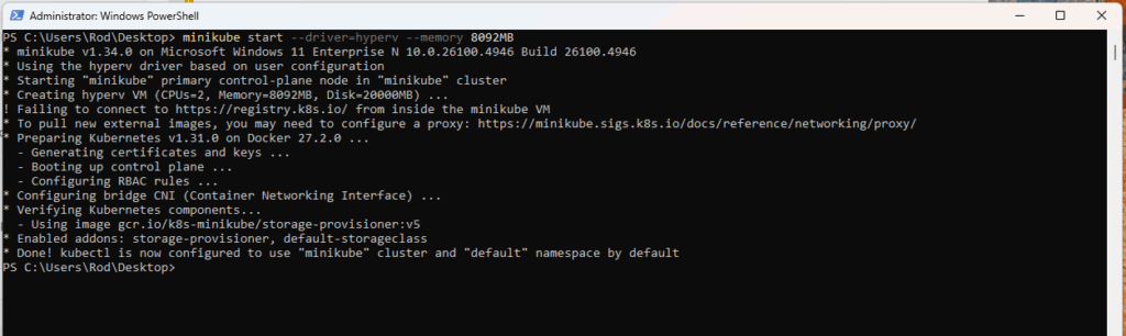 Create a Kubernetes environment.
